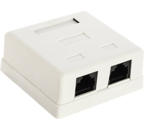 Настенная розетка TWT 2 порта RJ-45, категория 5е, белая, SM2-4545-WH
