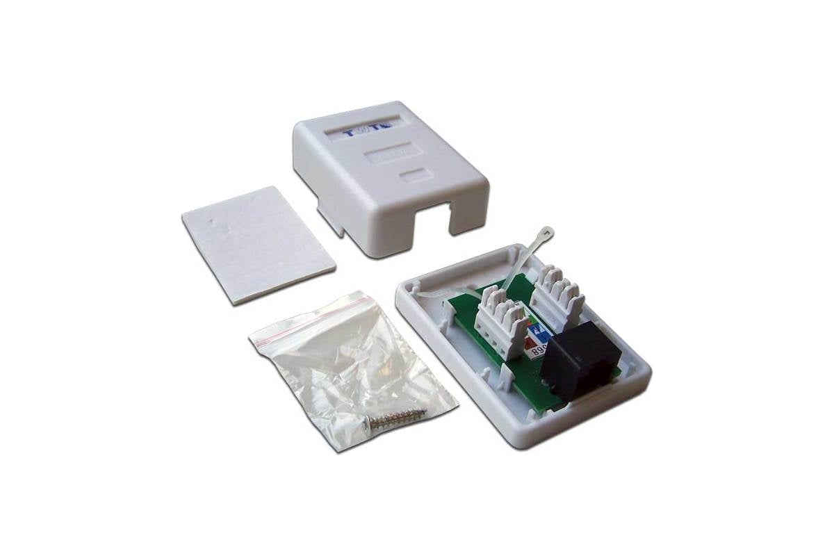 Настенная розетка TWT 1 порт RJ-45, категория 5е, белая, SM1-45-WH ...