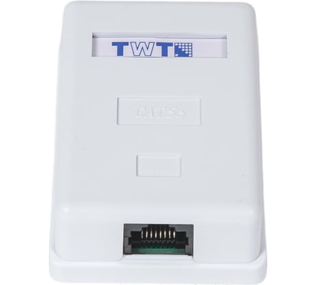Настенная розетка TWT 1 порт RJ-45, категория 5е, белая, SM1-45-WH