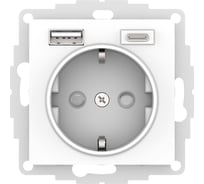 Механизм розетки Systeme Electric Atlasdesign лотос 16а с 2 usb a+c, 5в/2,4а/3,0а, 2x5в/1,5а, ATN001332