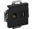 Механизм двойной розетки Systeme Electric Atlasdesign карбон hdmi+rj45, кат.5е, ATN001082 1