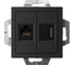 Механизм двойной розетки Systeme Electric Atlasdesign карбон hdmi+rj45, кат.5е, ATN001082 2
