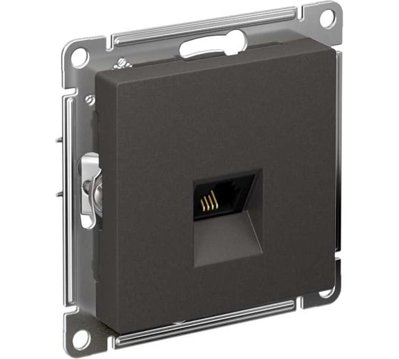 механизм телефонной розетки Systeme Electric Atlasdesign базальт rj11, ATN001481 1