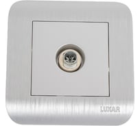 Розетка LUXAR Deco с/у TВ оконечная серебро с рифленой рамкой 4606400620358