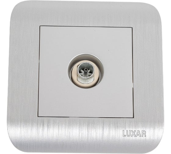 Розетка LUXAR Deco с/у TВ оконечная серебро с рифленой рамкой 4606400620358 1