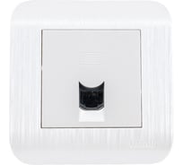 Компьютерная розетка LUXAR Deco с/у RJ-45 белая с рифленой рамкой 4606400620372