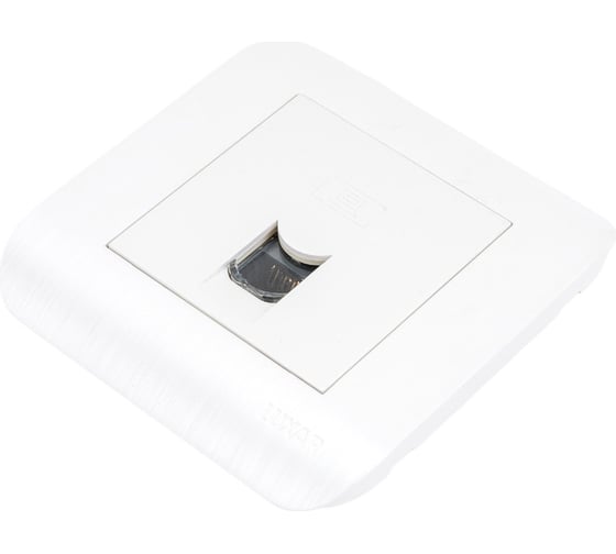 Компьютерная розетка LUXAR Deco с/у RJ-45 белая с рифленой рамкой 4606400620372