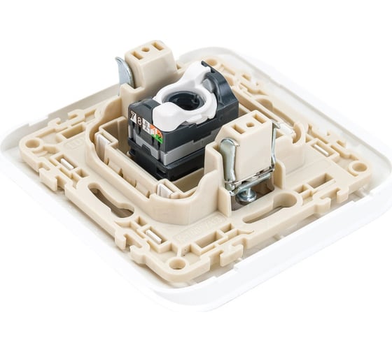 Компьютерная розетка LUXAR Deco с/у RJ-45 белая с рифленой рамкой 4606400620372