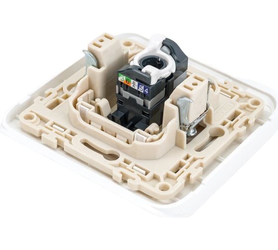 Компьютерная розетка LUXAR Deco с/у RJ-45 белая с рифленой рамкой 4606400620372