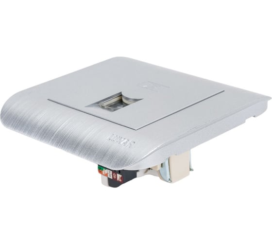 Компьютерная розетка LUXAR Deco с/у RJ-45 серебро с рифленой рамкой 4606400620396