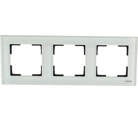 Горизонтальная рамка LUXAR Art на 3 поста белое стекло 4606400620556