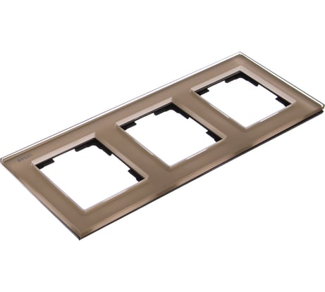 Горизонтальная рамка LUXAR Art на 3 поста стекло шампань 4606400620594