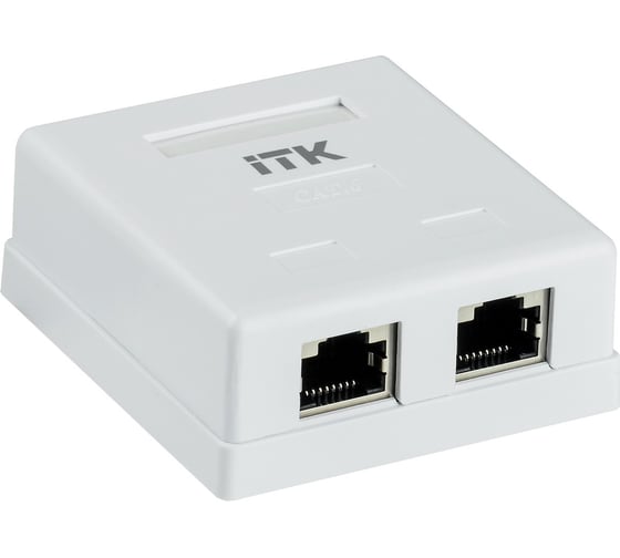 Информационная настенная розетка ITK RJ45 кат. 6 FTP 2-порт CS2-1C06F-22 1