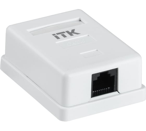 Информационная настенная розетка ITK RJ45 кат. 6 UTP 1-порт CS2-1C06U-12