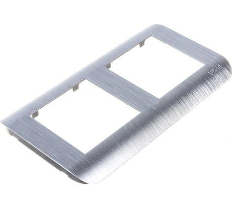 Горизонтальная рамка LUXAR Deco на 2 поста серебро рифленая 4606400620716