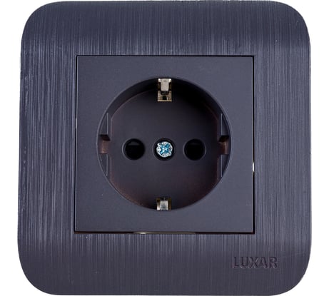 Розетка LUXAR Deco с/у с з/к венге с рифленой рамкой, 250В 16А 4606400620303