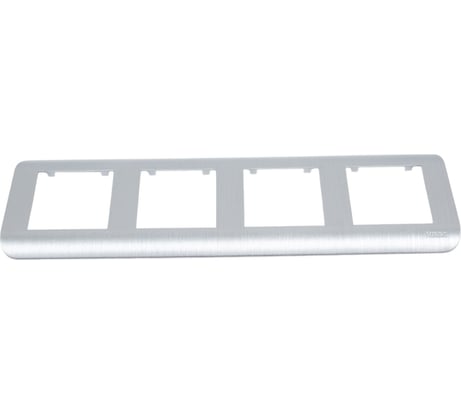 Горизонтальная рамка LUXAR Deco на 4 поста серебро рифленая 4606400620730