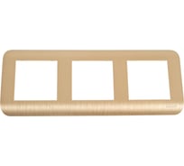 Горизонтальная рамка LUXAR Deco на 3 поста шампань рифленая 4606400620754