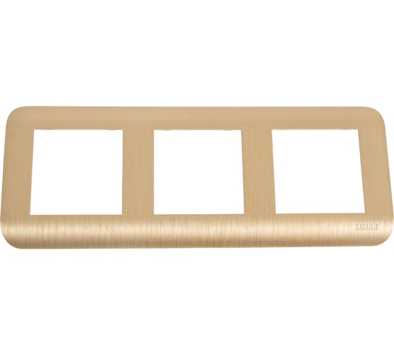 Горизонтальная рамка LUXAR Deco на 3 поста шампань рифленая 4606400620754 1