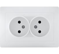 Розетка LUXAR Novo с/у двойная без з/к белая 4606400420194