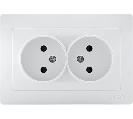 Розетка LUXAR Novo с/у двойная без з/к белая 4606400420194