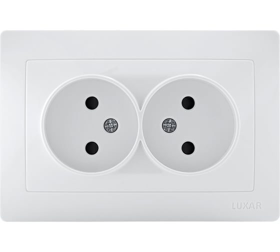 Розетка LUXAR Novo с/у двойная без з/к белая 4606400420194