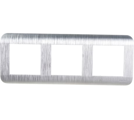 Горизонтальная рамка LUXAR Deco на 3 поста серебро рифленая 4606400620723
