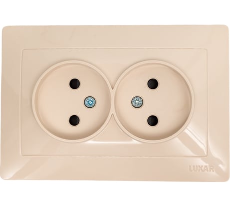 Розетка LUXAR Novo с/у двойная без з/к кремовая 4606400420286