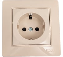 Розетка LUXAR Novo с/у с з/к кремовая, 250В 16А 4606400420262