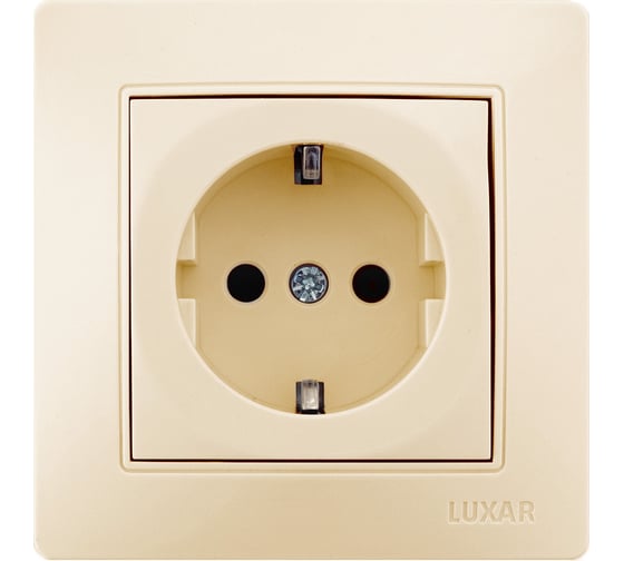 Розетка LUXAR Novo с/у с з/к кремовая, 250В 16А 4606400420262 1