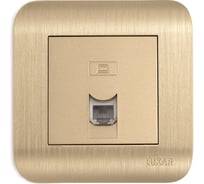 Телефонная розетка LUXAR Deco с/у RJ-11 шампань с рифленой рамкой 4606400620440