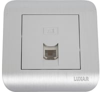 Телефонная розетка LUXAR Deco с/у RJ-11 серебро с рифленой рамкой 4606400620433