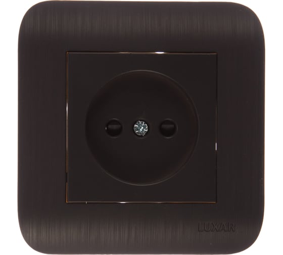 Розетка LUXAR Deco с/у без з/к венге с рифленой рамкой, 250В 16А 4606400620266