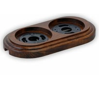 Двойная рамка Retrika, ретро темный дуб, лак, серия Овал RD-02023