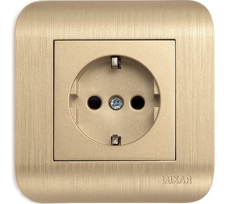 Розетка LUXAR Deco с/у с з/к шампань с рифленой рамкой, 250В 16А 4606400620327