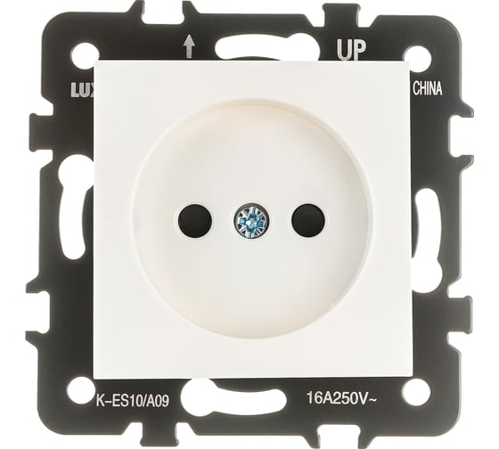Розетка LUXAR Art с/у без з/к слоновая кость, без рамки, 250В 16А 4606400620471 1