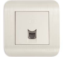 Телефонная розетка LUXAR Deco с/у RJ-11 белая с рифленой рамкой 4606400620419