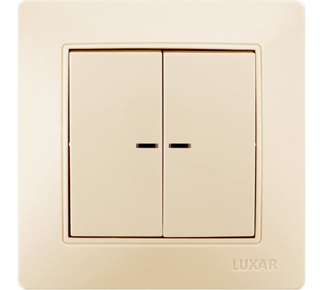 Выключатель LUXAR Novo с/у 2 клавиши, с подсветкой, кремовый, 250В 10А 4606400420248