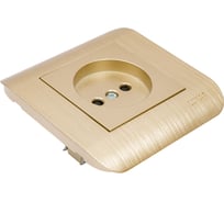 Розетка LUXAR Deco с/у без з/к шампань с рифленой рамкой, 250В 16А 4606400620280