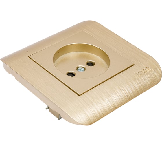 Розетка LUXAR Deco с/у без з/к шампань с рифленой рамкой, 250В 16А 4606400620280