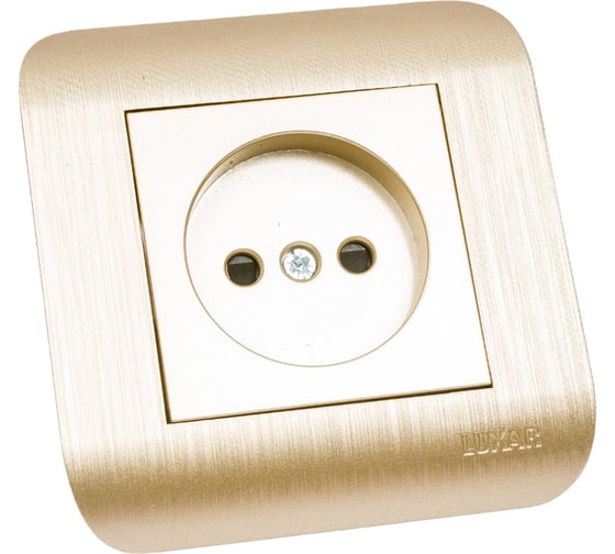 Розетка LUXAR Deco с/у без з/к шампань с рифленой рамкой, 250В 16А 4606400620280