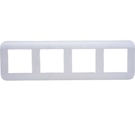 Горизонтальная рамка LUXAR Deco на 4 поста белая рифленая 4606400620679