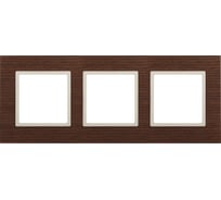 Рамка ЭРА 14530309 Elegance на 3 поста, дерево, дуб+слоновая кость Б0034580