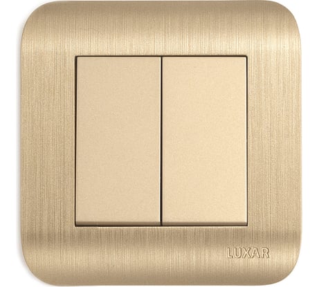 Выключатель LUXAR Deco с/у 2 клавиши, шампань с рифленой рамкой, 250В 10А 4606400620242