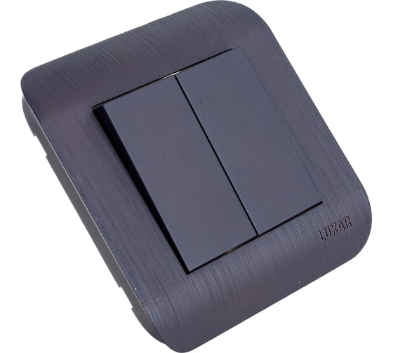 Выключатель LUXAR Deco с/у 2 клавиши, венге с рифленой рамкой, 250В 10А 4606400620228