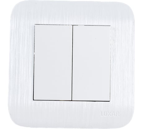 Выключатель LUXAR Deco с/у 2 клавиши, белый с рифленой рамкой, 250В 10А 4606400620211