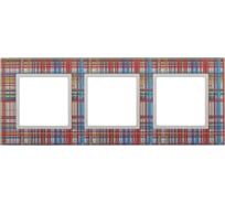 Рамка ЭРА 14-5103-00 на 3 поста, стекло, Elegance, прозрачный+белый Б0034505