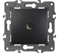 Розетка TV ЭРА 14310205 проходная, IP20, Elegance, антрацит Б0034300