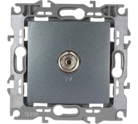 Одиночная TV розетка ЭРА 12310112 IP20, графит, Б0019339