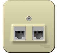 Компьютерная розетка Systeme Electric 2-м ОП Blanca RJ45 кат.5E с изолир. пластиной беж. SE BLNIA045457